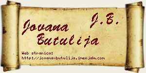 Jovana Butulija vizit kartica